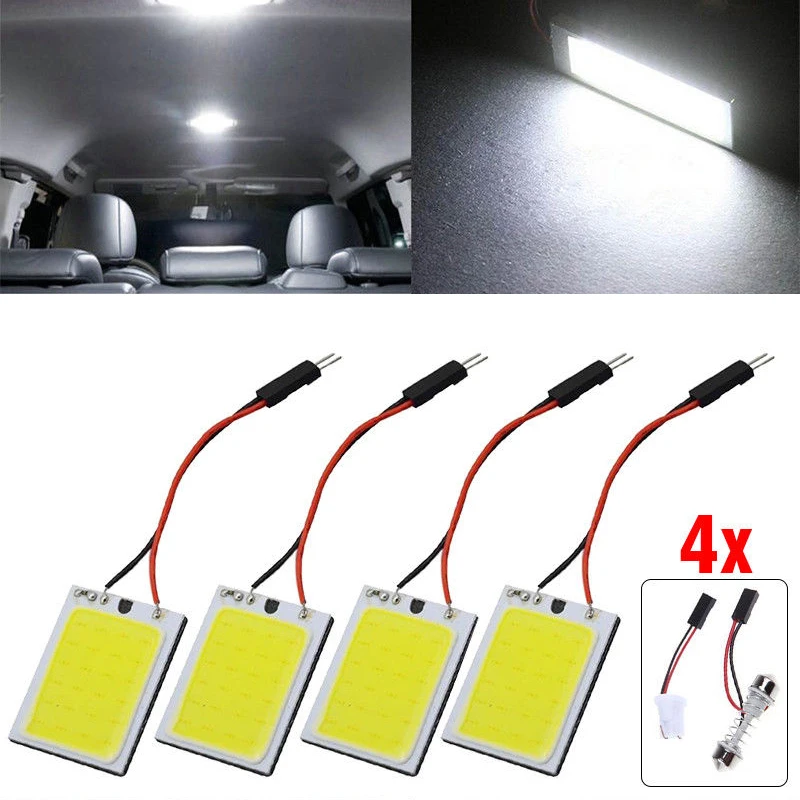 

4X 24 SMD COB LED T10 4W Light Car Interior Panel Lights Dome Lamp Bulb White Car Lamps Dome Lights