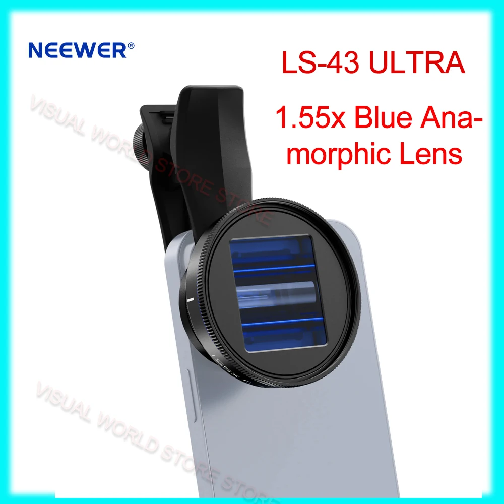 NEEWER LS-43 ULTRA 1.55x Blue Anamorphic Lens with 17mm Clip