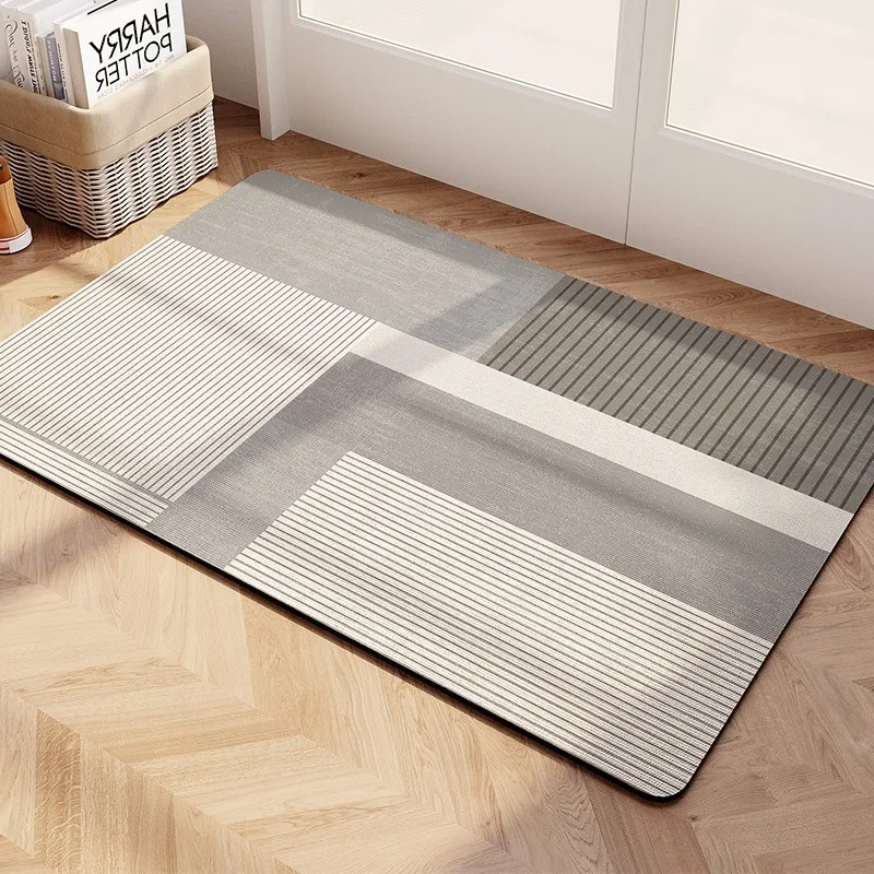 Super Absorbent Kitchen Carpets Long Diatomite Kitchen Rug Soft Washable Non-slip Bathroom Mat Entrance Doormat For Home