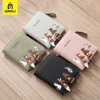 New Embroidered Animal Design Wallet for Women Vogue Cartoon Raccoon Fox Tail Leather Wallets Zip Coin Pocket Student Fold Purse 3