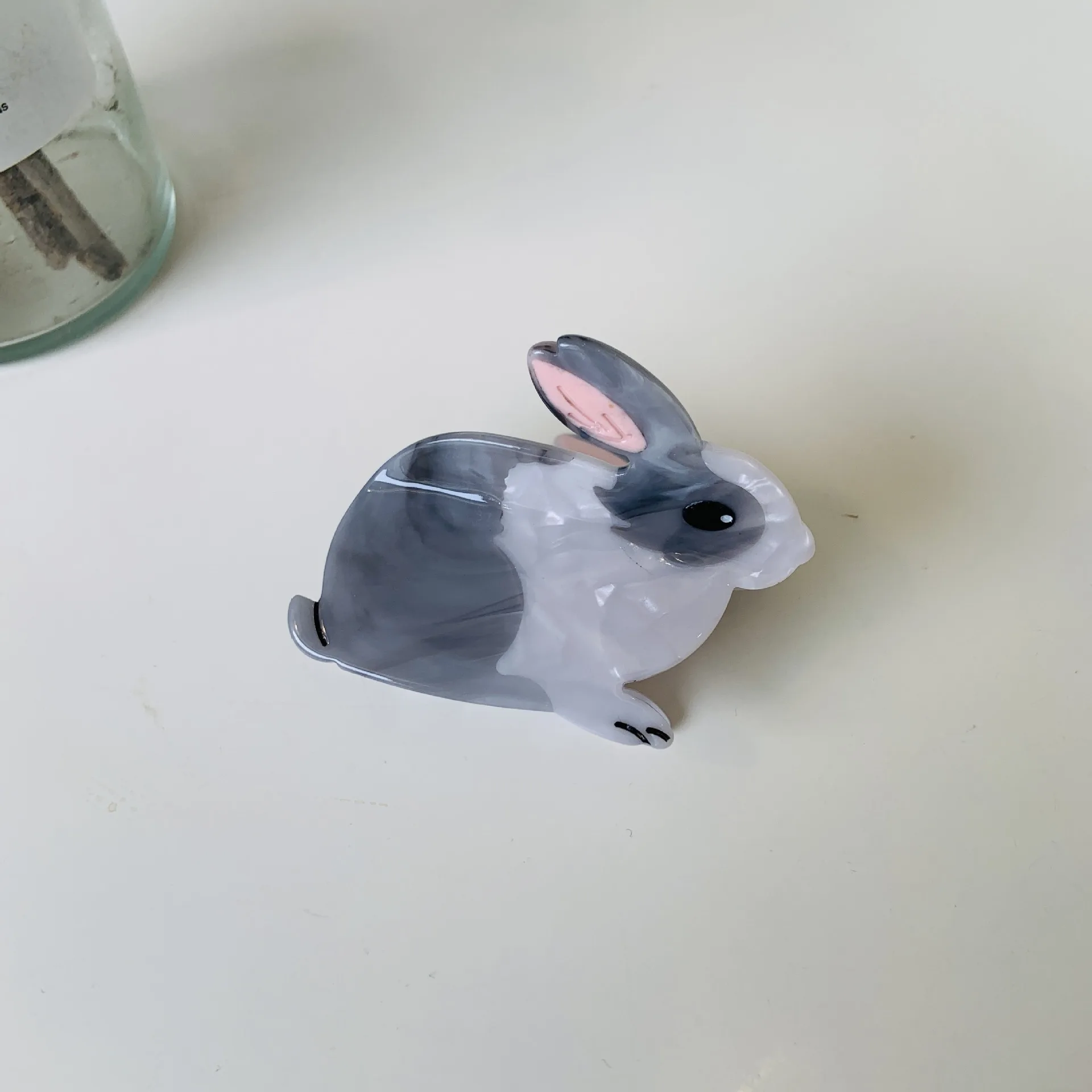 Damen-Clip, Vogel-Acetat-Clip, schwarzer Schwan-Clip, Leopardenmuster, Vogel, Tier, Papagei, Haar-Accessoires, einfache, lustige Hai-Clip-Mode_voghion.com