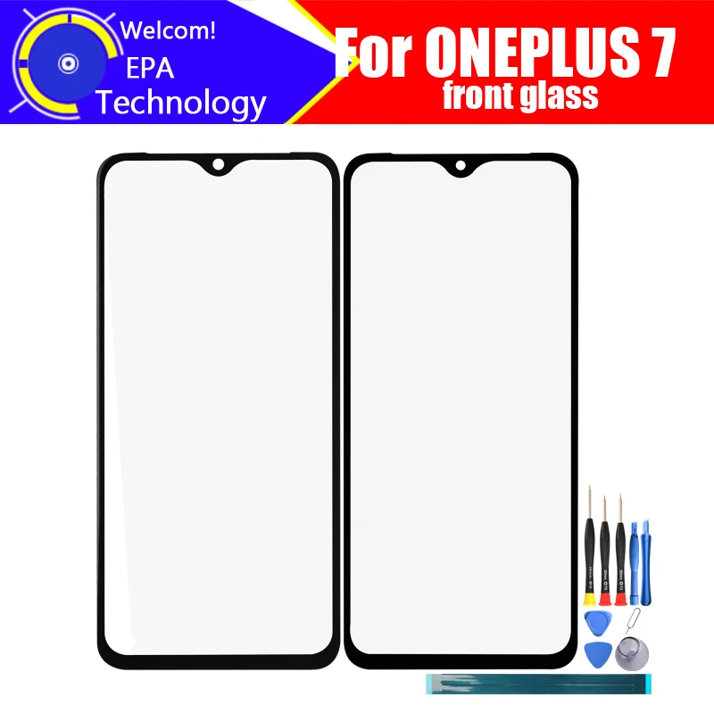 

Стекло для переднего экрана ONEPLUS 7, 100% оригинальное стекло для переднего сенсорного экрана, внешний объектив для ONEPLUS 7 + Инструменты + клей