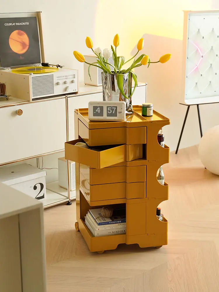 trolley organizer Storage cabinet multiple purpose bedroom plastic nightstand drawers Dressing table Living room cabinet