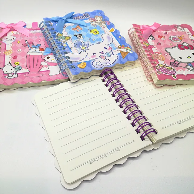 Sanrio Hello Kitty Mini Spiral Notebook / Notepad : Flower Field Kitty