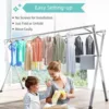 Clothes Drying Rack 79 inch Heavy Duty Stainless Steel Laundry Drying Rack Foldable &Length Adjustable Space Saving Garment Rack 6