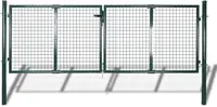 Garden Gate Outdoor Steel Lockable Fence Gate Green For Patio, Terrace, Backyard, Outdoor Furniture 120.5 X 59.1 Inches (W X H) 2