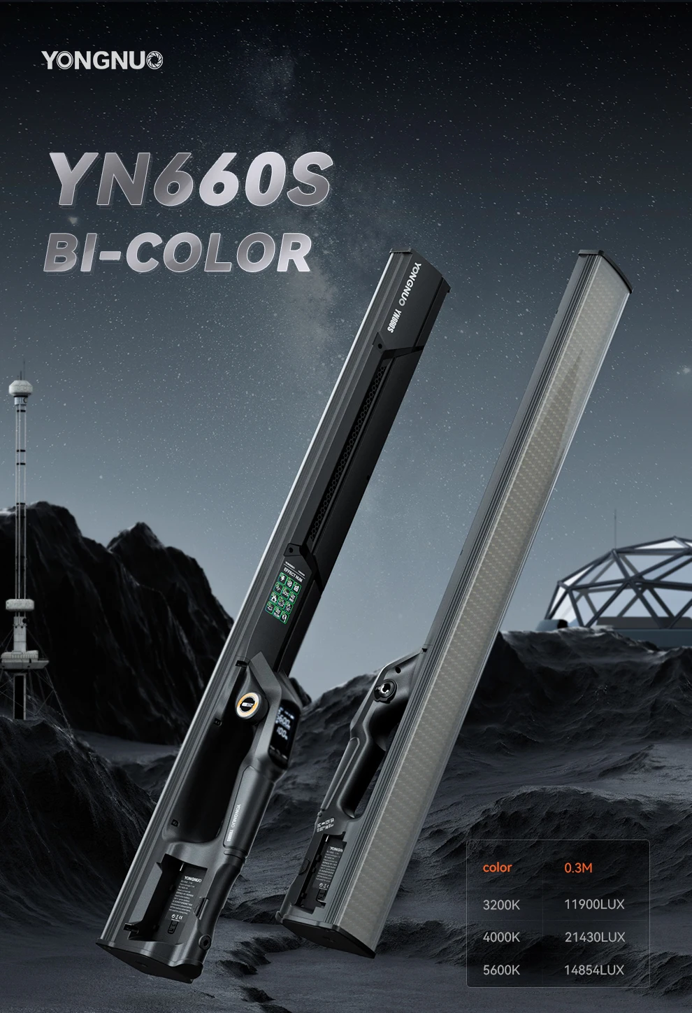 YN660S LED Light Stick Handled 3200-5600K Lighting painting creativity Fill Ligh