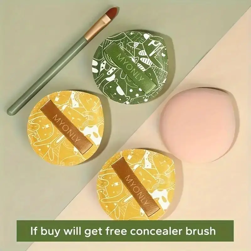 3 Pcs Soft Air Cushion Puff Concealer Brush