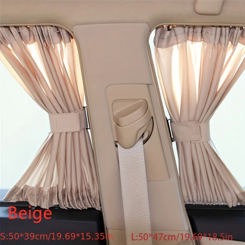 2pcs Universal Car Sun Shade Side Window Curtain Auto Foldable Uv Protection Black Pure Cloth Sun Visor Blinds Cover Car-Styling