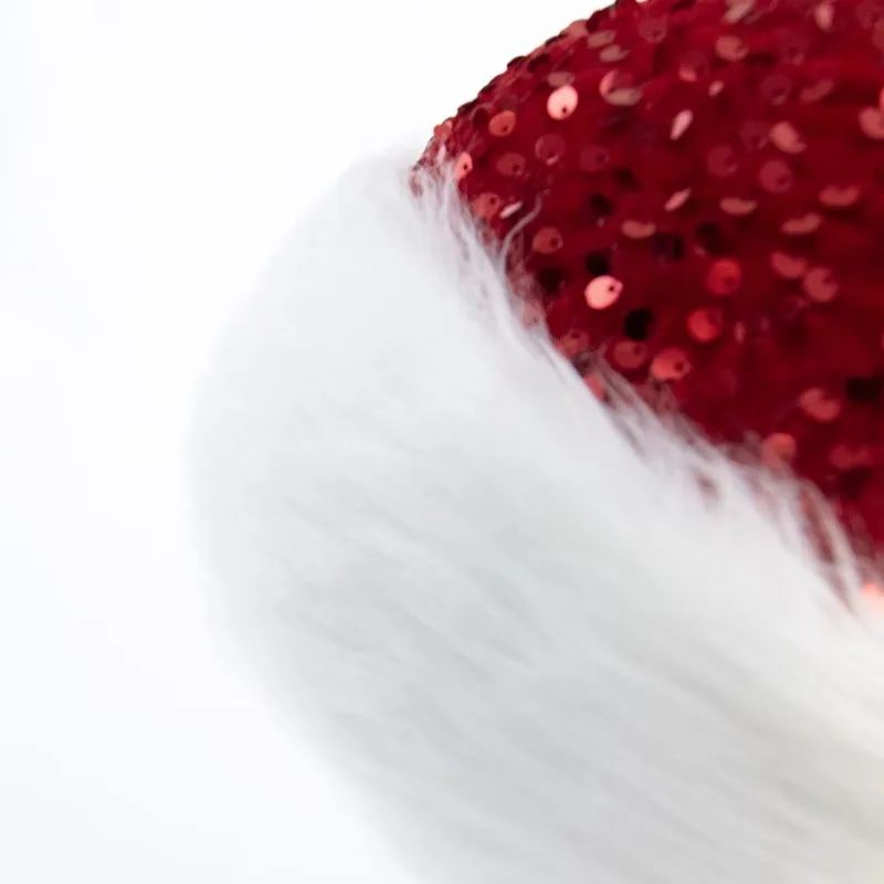 New Christmas Hat Decorations Double-layer Sequin Plush Adult Children Enlarged Thick Long Plush Head Cover Xmas Atmosphere