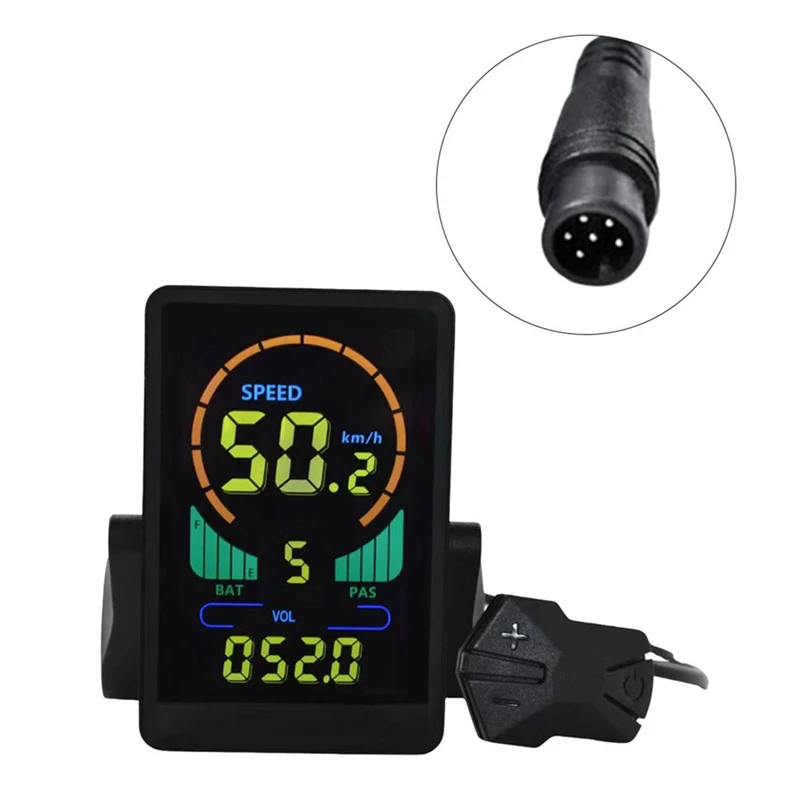 M7C 전기 자전거 LCD 디스플레이 컬러 계량기, 24V-60V E 스쿠터 LCD 패널, USB UART 포함, 산악 전기 자전거 부품 (6 핀)