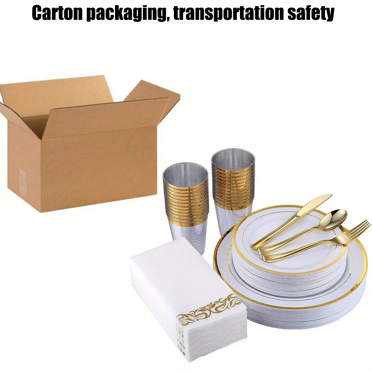 70pcs Disposable Tableware Set Suitable For 10 Guests Weddings Parties Family Gatherings