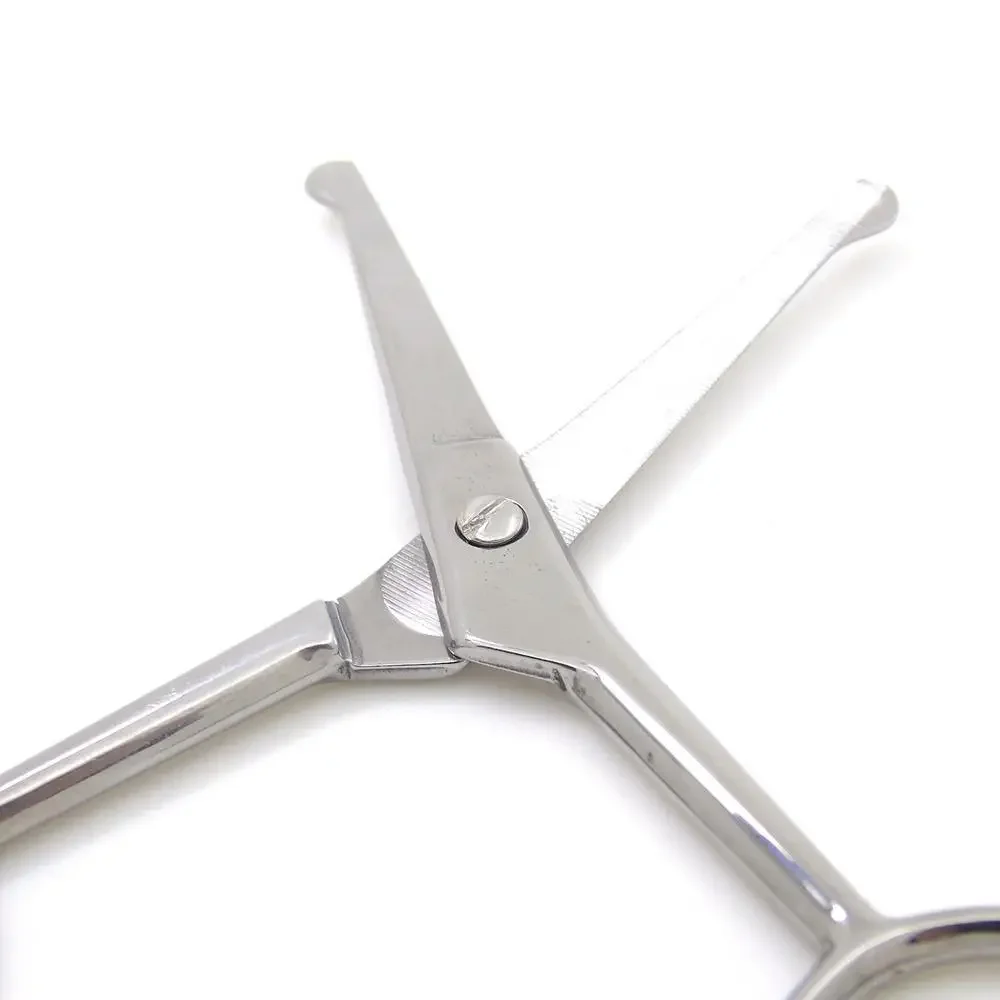 1pcs Round Head Safety Cuticle Manicure Scissors Professional Small Clipper Eyebrow Nose Hair Trimming Tweezers Beard 2