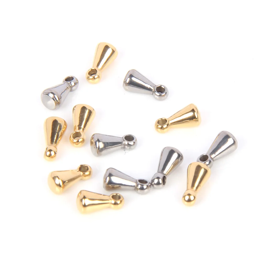 50 stücke 2,6*6,2mm edelstahl Wasser Tropfen Ende Perlen Für DIY Extender Kette Anhänger Schmuck, Die Entdeckungen zubehör