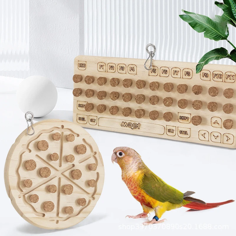 Wooden Parrot Chewing Toy Educational Bird Playing Toys Hanging pet toys Hunt Game for Birds Accessories parrot toy bird toy