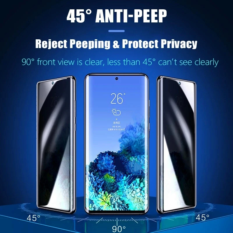 Soft Anti-Spy Hydrogel Film for Samsung S21 Plus S22 Ultra S20 FE S10 S9 S8 Privacy Screen Protectors for Galaxy Note 20 Ultra