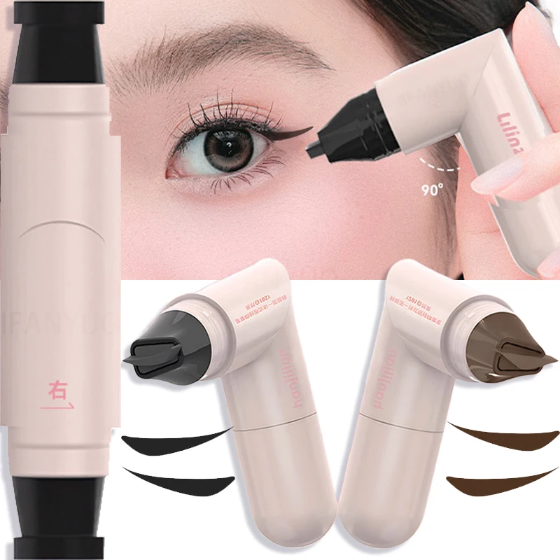 Lazy Integrated Eyeliner Stamp Symmetric Precise Outline Seal Lasting Waterproof Liquid Eye Liner Pen Extended Eye Tail Makeup