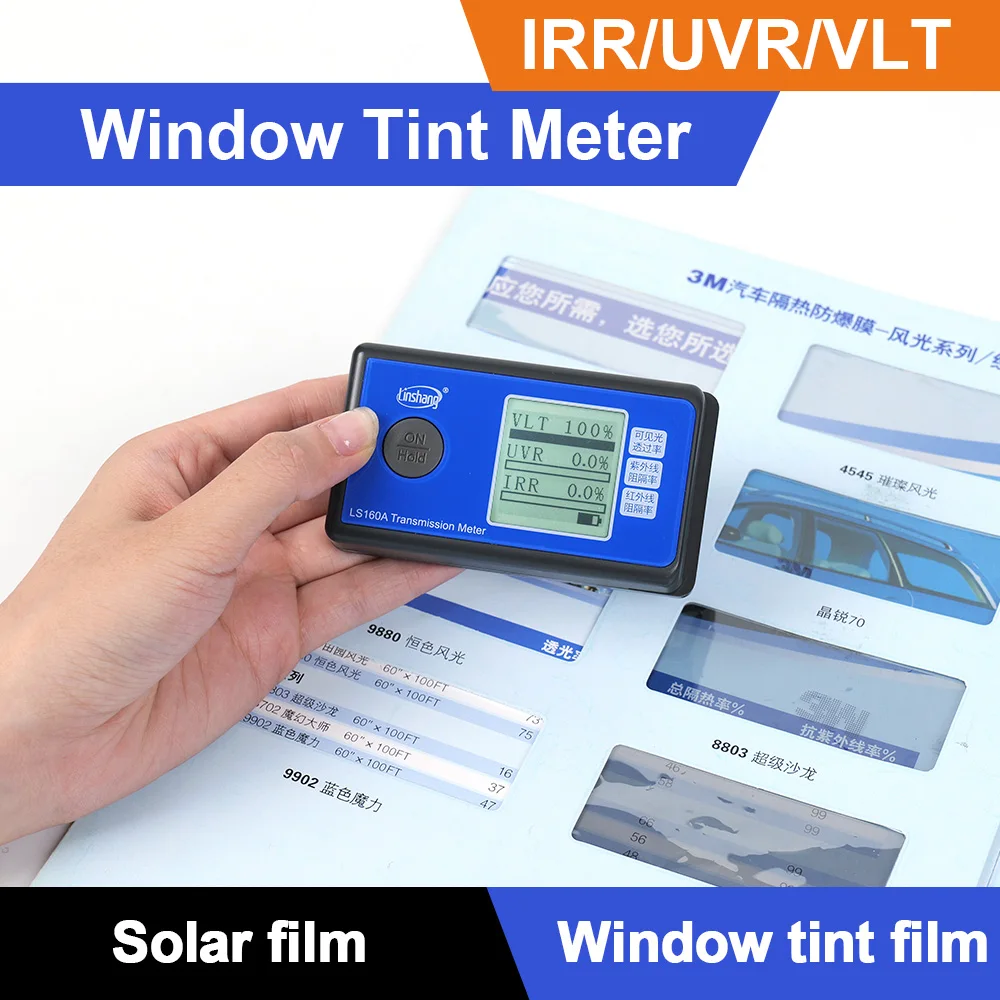 Window tint meter LS160A Linshang Handheld Window Tint Transmission Meter self calibrate with IR UV blocking rate transmittance