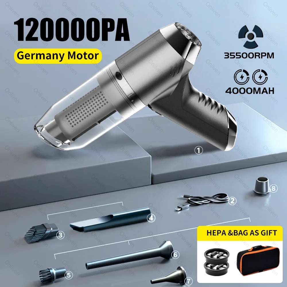 Car Vacuum Cleaner Wireless Powerful Portable Cleaning Machine Auto