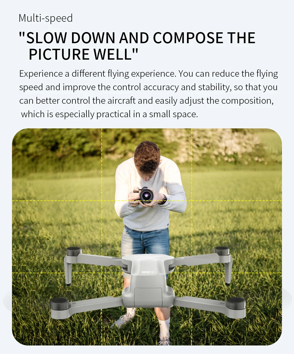 L500 PRO GPS Drone, experience a different flying experience: you can reduce the flying speed and improve the control accuracy 