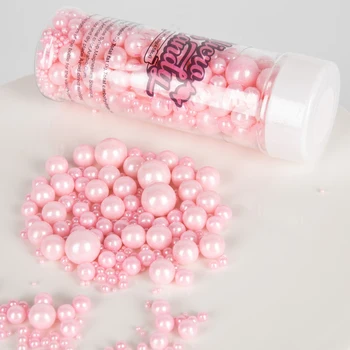 핑크 설탕 진주 캔디 스프링클, 베이킹 케이크 스프링클, 컵케이크 토퍼, 쿠키 장식, 웨딩 파티, 발렌타인 용품 상품 이미지