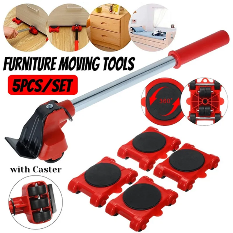 Free Shipping 5Pcs Set Furniture Lifter Heavy Duty Furniture Mover