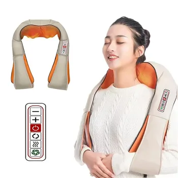 Electrical Shiatsu U Shape Massage Shawl Back Neck Shoulder Body Massager Device Infrared Heated Kneading Home Massage Shawl 1