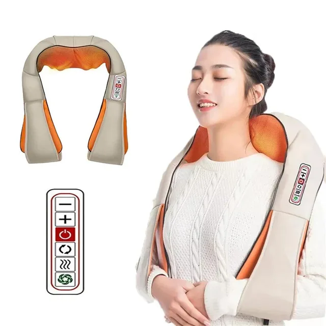 Electrical Shiatsu U Shape Massage Shawl Back Neck Shoulder Body Massager Device Infrared Heated Kneading Home Massage Shawl 1