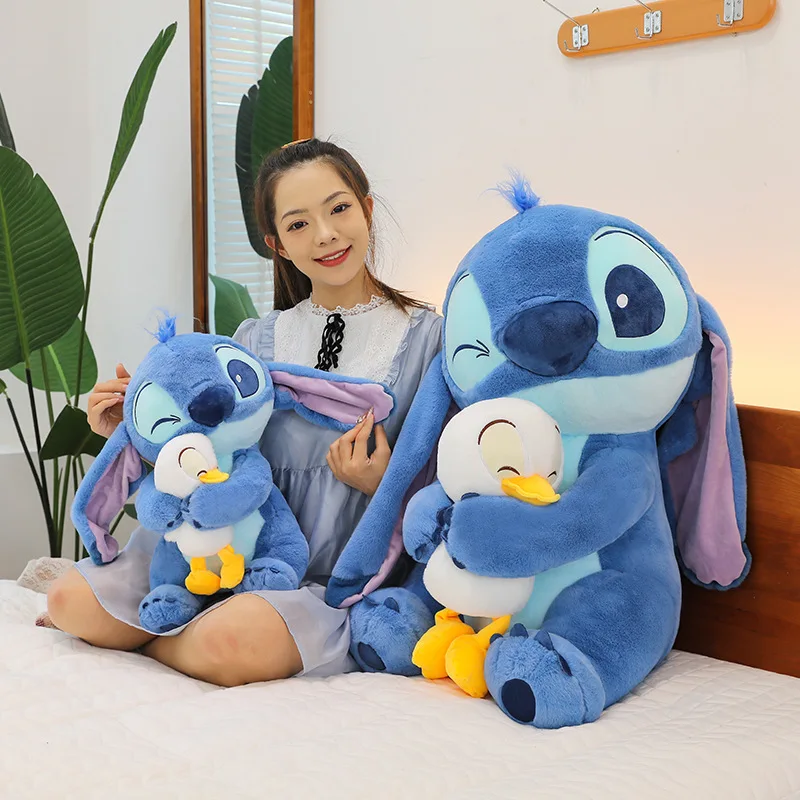 Plush Toys Disney Stitch Plush Pillow Hug The Duck Donald Duck Children's Comfort Sleeping Pillow Doll 30/45/60cm
