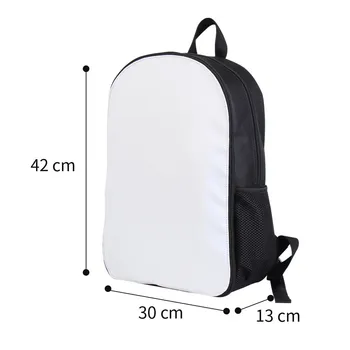 Sublimation Blank Schoolbag Student Backpack Bag Children Kids Polyester Black Travel Bag Storage Bag For Heat Transfer Print 1