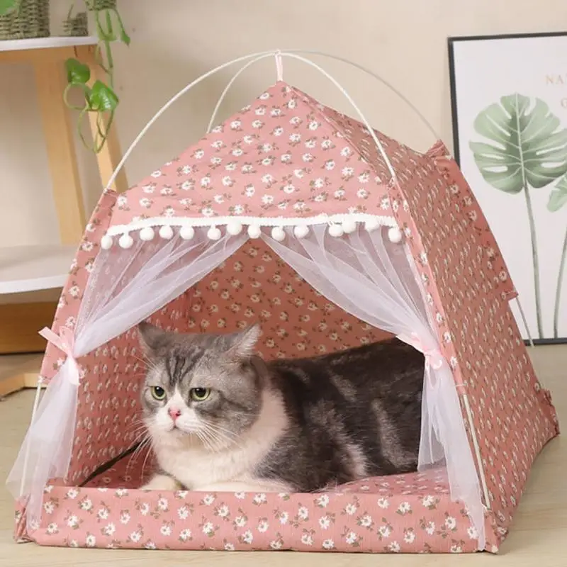 Cat Cage Portable Folding Pet Tent House Playpen Puppy Kennel Easy Operation Fence With Screen Door