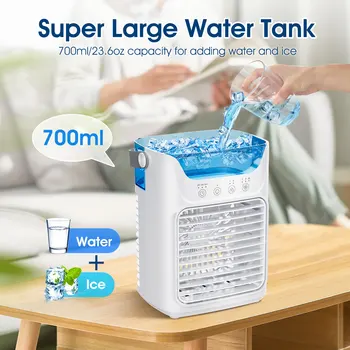 USB Desktop Air Cooler for Bedroom/office Misting Fan with Light Outdoor Portable Air Conditioner Fan 700ML Long-lasting Cooling 1