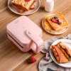 Sandwich Toaster Mini Sandwich Toaster 650W Portable Waffle Maker Electric Panini Maker AU Plug 220V for Dorms Apartments 1