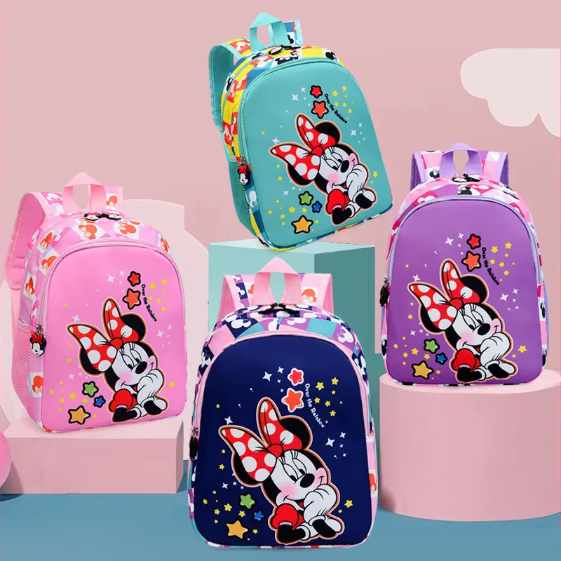 

Disney cartoon Mickey Mouse Minnie Student Schoolbag Cartoon Cute Girls backpack Kindergarten Shoulder Bag