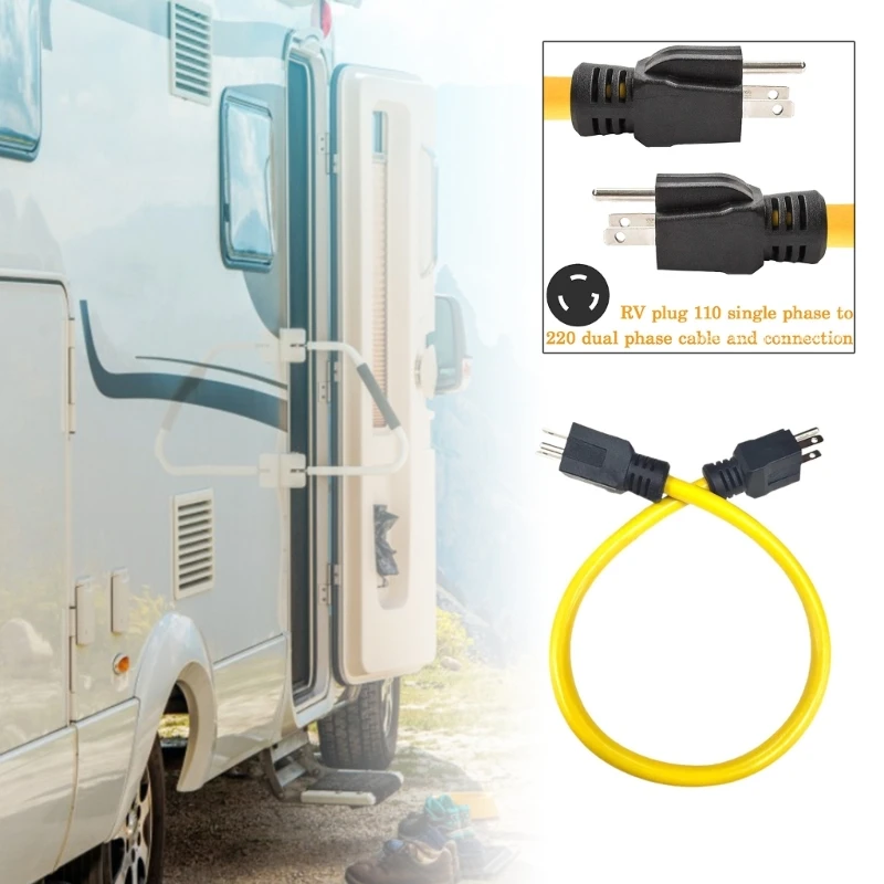 MaleExtensionCordGeneratorAdapterCord12AWG125VDoubleMale