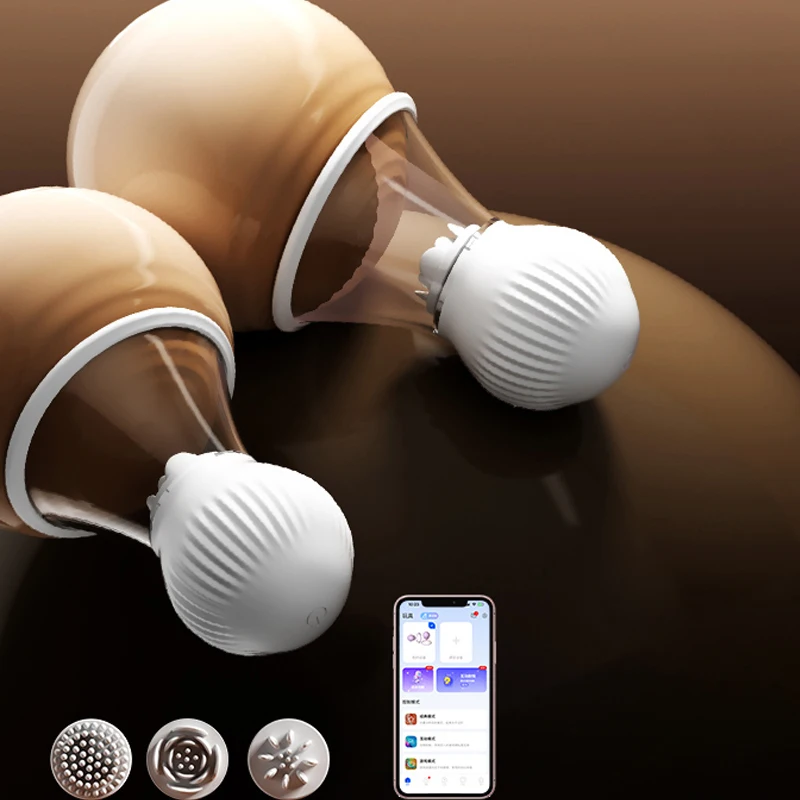 APP remote control rotating breast massage vibrator nipple sucking stimulation vibrator tongue licking nipple massager
