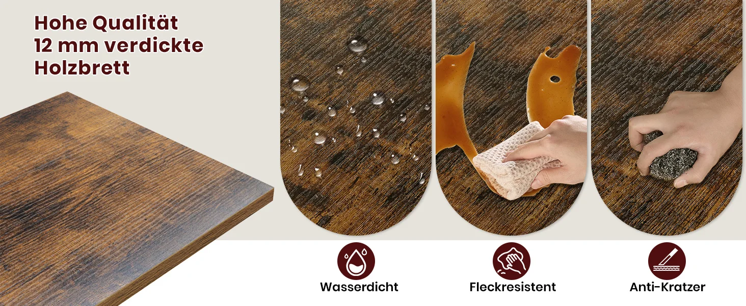 Oak & Tea 4-stöckiges drehbares Holz-Bücherregal 360° Rundum-Zugang & platzsparend | Multifunktional für Büro Wohnzimme | Braun – Detail 4