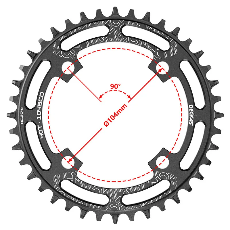 Bike Chainring Deckas Round 104BCD 32 34 36 38 40 42 44 46 48T 50 52 Tooth MTB Bike Mountain Chainwheel 104 BCD