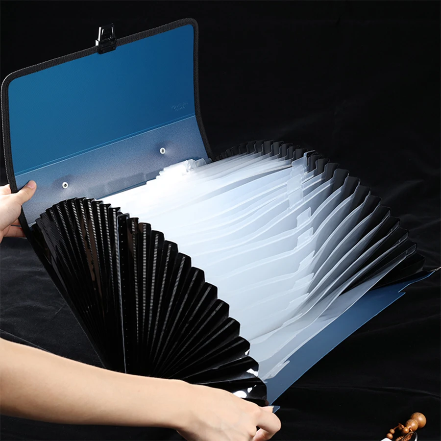 File Folder 26 Grid Thickening Expanding File Folder A4 Paper Holder Office Document Organizer Waterproof Case For Documents