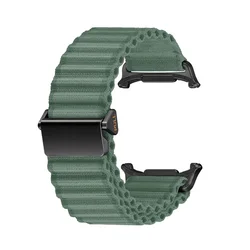 Nylon Loop Strap for Samsung Galaxy Watch - Sports Trail Band, Quick Fit Bracelet Accessory (Black green)