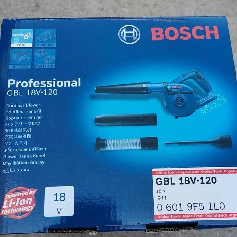 Bosch Cordless Blower GBL18V-120 Rechargeable 18V Lithium Battery Blower  Leaf Blower Computer Dust Collector Electric Hair Dryer