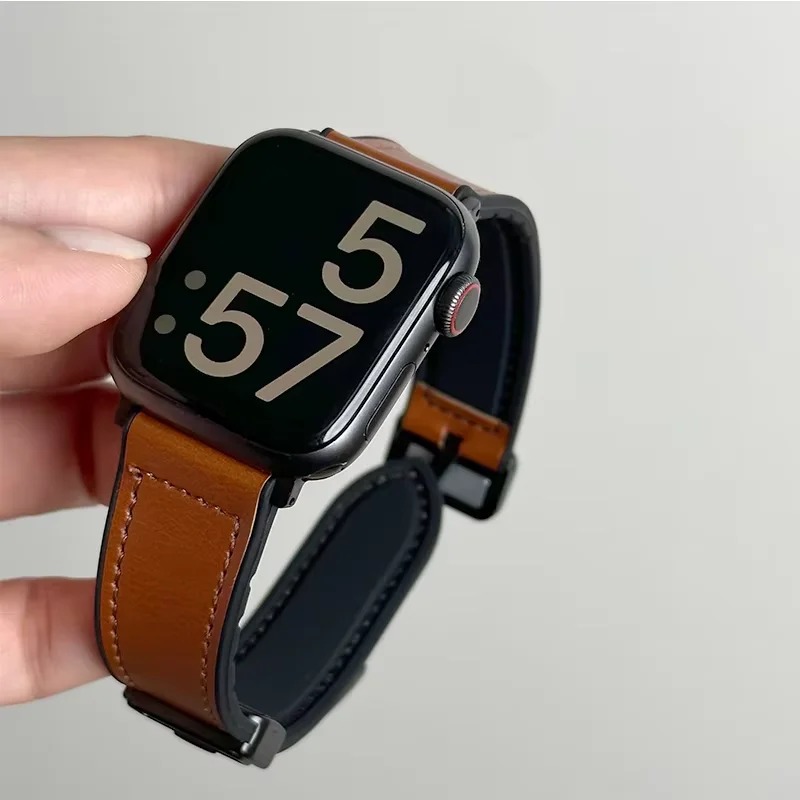 Premium Leather Magnetic Watch Strap - Timeless Elegance