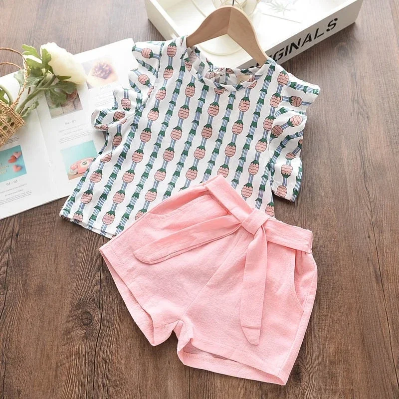 Melario Kids Girls Clothing Sets Summer Baby Girls Clothes T-Shirt and Jeans Shorts Suit 2Pcs Children Clothes Suits