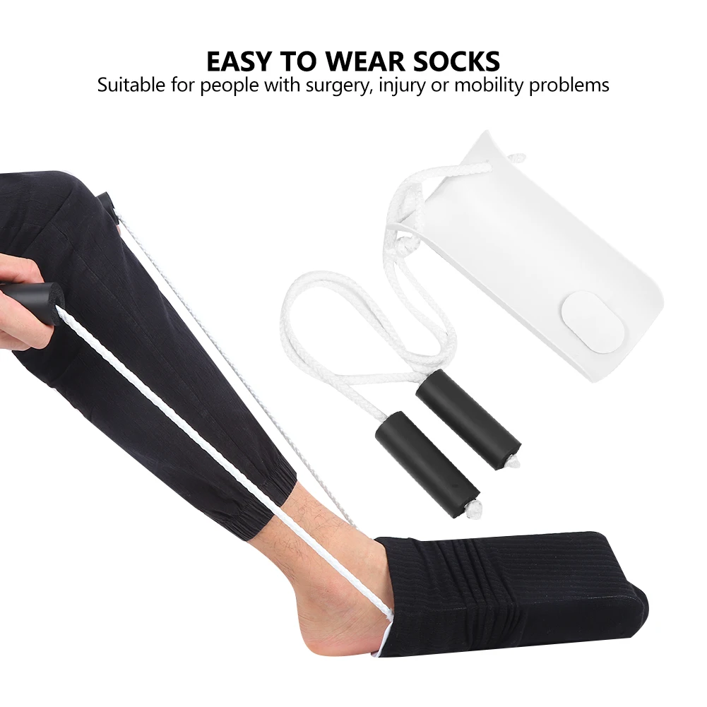 Flexible Sock Stocking Aid Easy on Off Pulling Assist Device Put on Your Sock Without Bending Sock Puller Aid Easy on