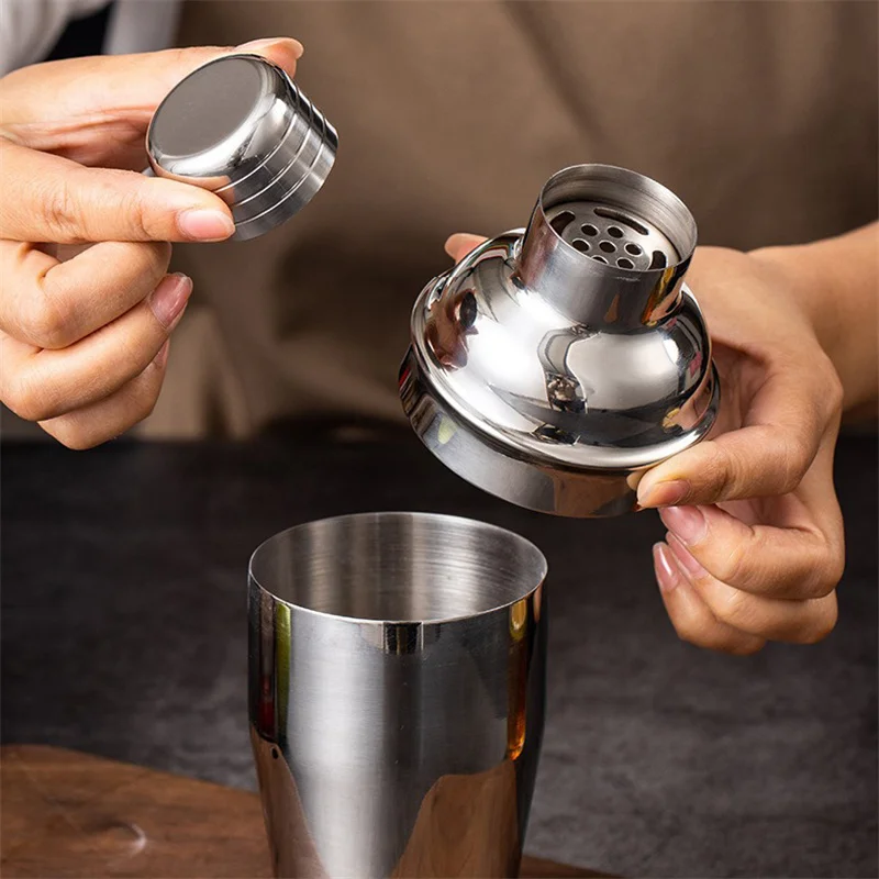 350/550/750ml Stainless Steel Cocktail Shaker Mixer Martini Mocktail Making Wine Boston Shaker For Bartender Drink Bar Tools