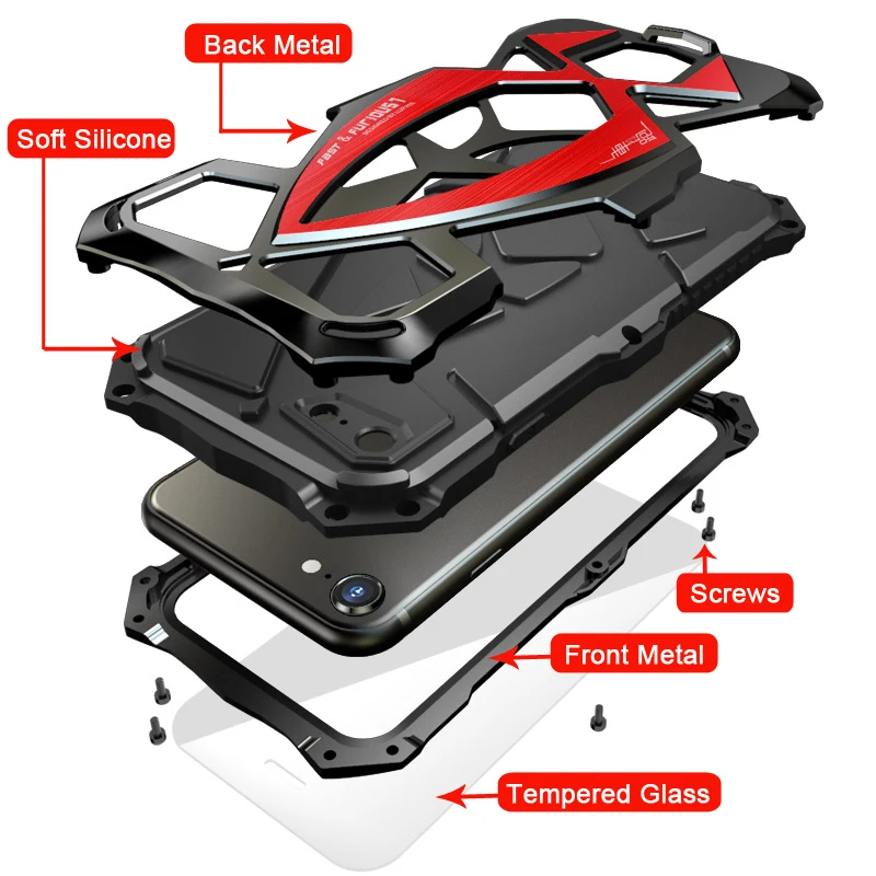 Metal Case For Iphone Se 8 7 Original Luphie Design Concept Sports Car Heavy Dust Aluminum Phone Case Cover For Iphone Se 2020