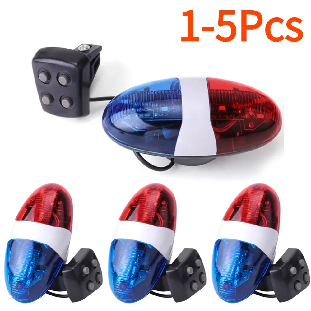 Bicycle Police Siren Power Horn Bell 6-LED Strobe Safety Light for Kids Bike bicycle bell bicycle accessories bicycle horn