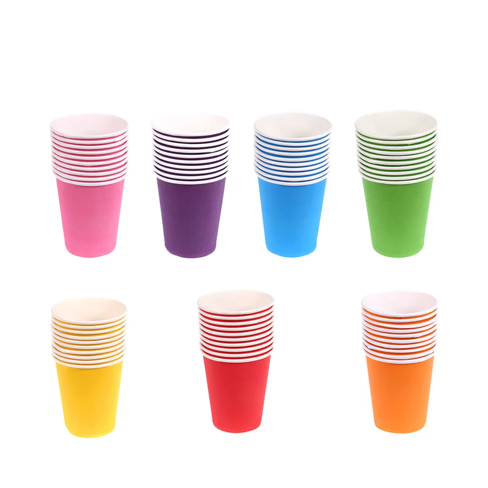 70 Pcs Colored Paper Cups Disposable for Coffee Tableware Papercups Thick Drinking