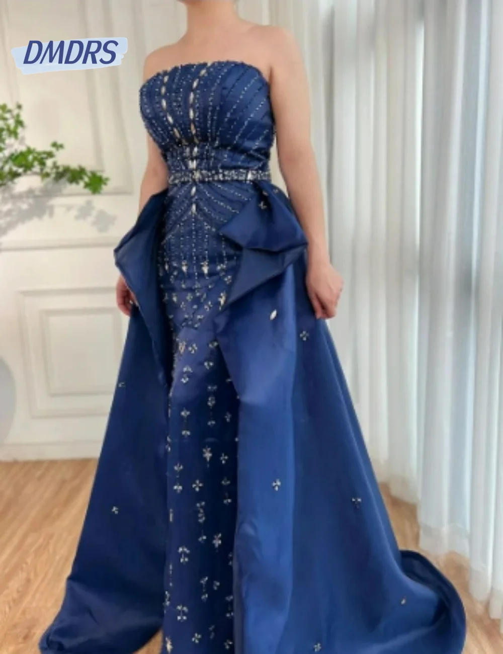 

Classic Strapless Evening Dresses Elegant Floor-length Bride Robe Graceful Romantic Trumpet Bridal Gown Vestidos De Novia