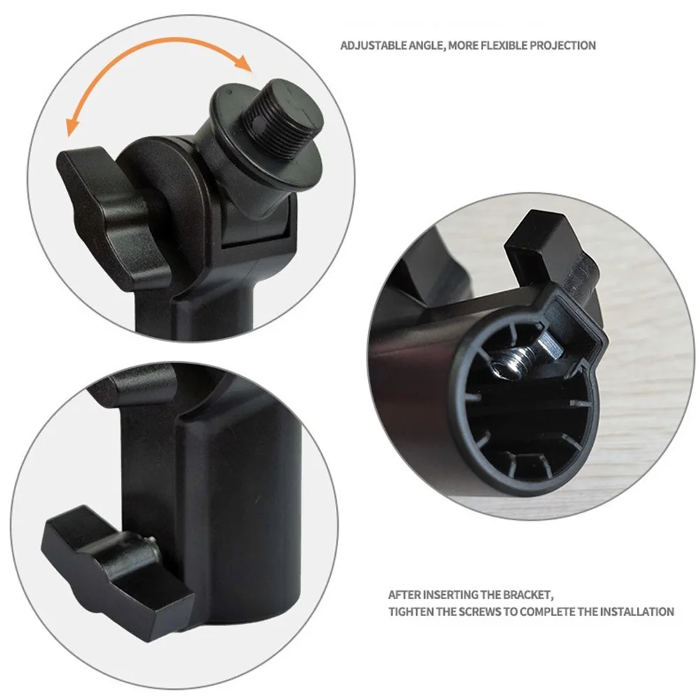 

360° Stand Projectors Holder Tray 5/8 Screw 9cm Accessories Adapter Adjustable Black Bracket Convertor Plastic